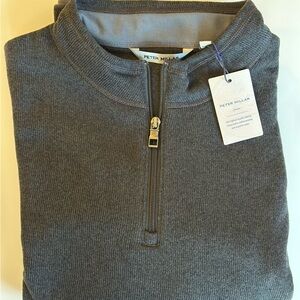 Peter Millar Gray Quarter-Zip Sweater